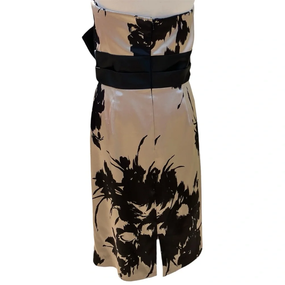 White House Black Market Strapless Satin Cocktail Dress.  Size 8 - Picture 4 of 9